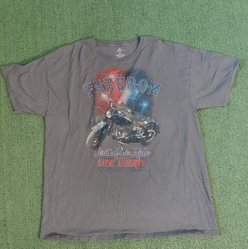 Biker United We Ride Freedom Motorcycle T Shirt Size XXL